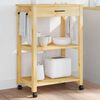 vidaXL Kitchen Trolley MONZA 23.6"x15.7"x34.8" Solid Wood Pine