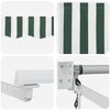 vidaXL Retractable Awning Striped Green and White 196.85" x 118.11