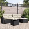 vidaXL Garden Sofa Set Black PE Rattan 6 Piece Set Removable Covers
