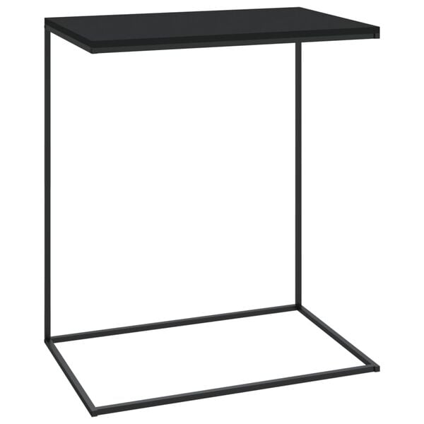 vidaXL Side Table Black Engineered wood, Iron Durable Side Table