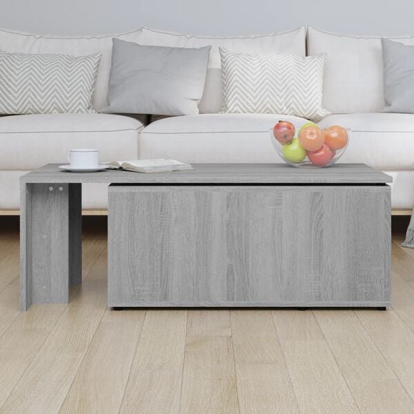 vidaXL Coffee Table Gray Sonoma Engineered Wood Large Swivel