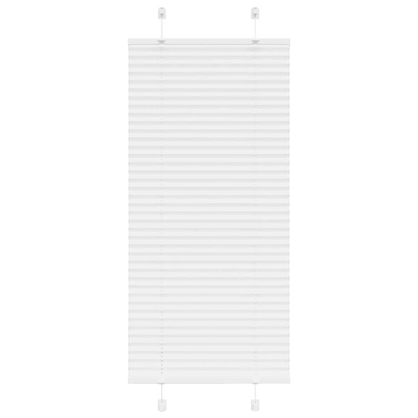 vidaXL Pleated Blind White 100% Polyester 23.6 x 59.1 in