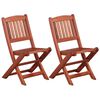 vidaXL Dining Chair Set of 2 Brown Solid eucalyptus wood Small