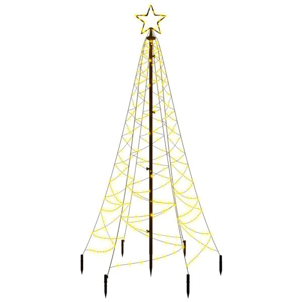vidaXL Christmas Tree with Spike Warm White 200 LEDs 6 ft