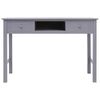 vidaXL Desk Grey Paulownia wood, Poplar wood Medium Desk Rectangular