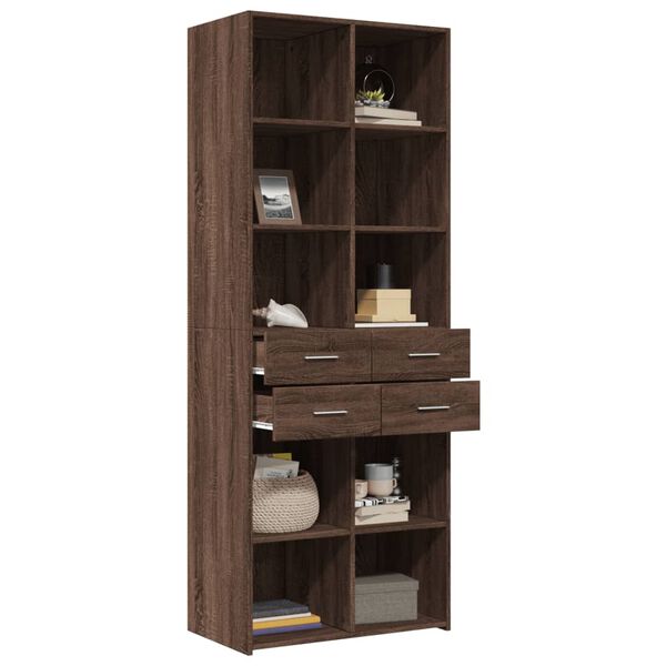 vidaXL Highboard Brown Oak Engineered Wood Large Highboard Rectangular