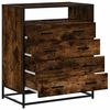 vidaXL Drawer Cabinet Smoked Oak Engineered wood, metal 27.6x16.1x32.9 in
