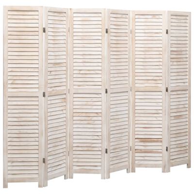 vidaXL 6-Panel Room Divider White 82.7"x65" Wood