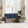 vidaXL 4 Piece Garden Sofa Set with Cushions Grey Poly Rattan