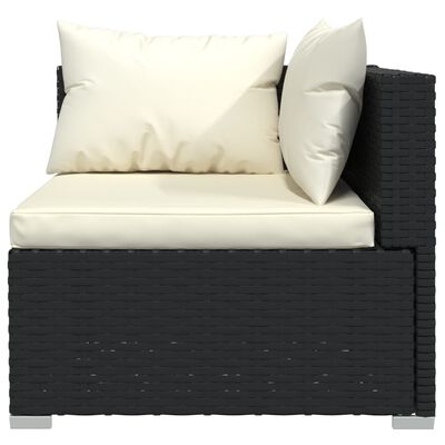 vidaXL 12 Piece Garden Lounge Set with Cushions Poly Rattan Black