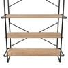 vidaXL Bookshelf Black and natural wood Solid firwood and steel Large