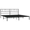 vidaXL Metal Bed Frame without Mattress with Headboard Black 78.7"x78.7"