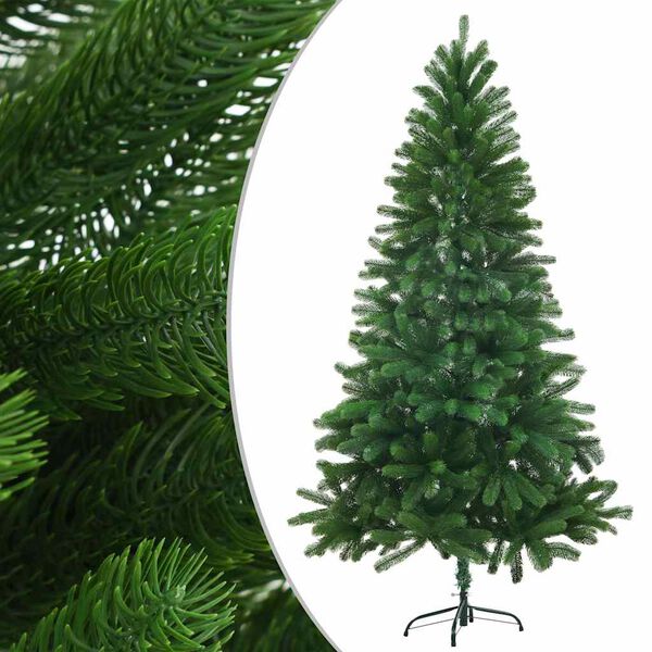 vidaXL Christmas Tree Green Polyethylene, Steel Medium Foldable