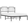 vidaXL Bed Frame Black Powder-coated steel Double Bed Frame