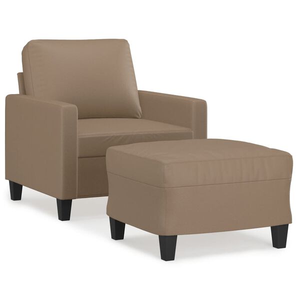 vidaXL Sofa Chair With Footstool Cappuccino