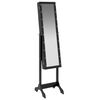 vidaXL Free-Standing Mirror with LED Black 13.4"x14.6"x57.5"