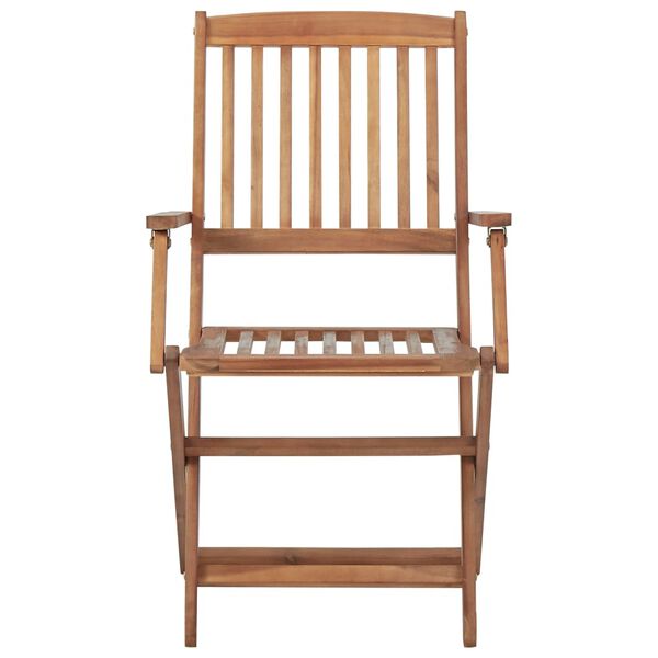 vidaXL Outdoor Chair Set of 4 Natural Acacia Solid Acacia wood Standard