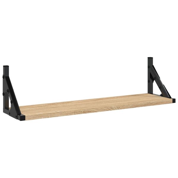 vidaXL Wall Shelf Set of 2 Sonoma Oak Engineered wood, metal