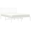 vidaXL Bed Frame White Steel Double Bed Frame Rectangular Modern