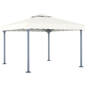vidaXL Gazebo Cream Aluminum 118.1 x 118.1 in UV-resistant materials