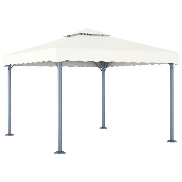 vidaXL Gazebo Cream Aluminum 118.1 x 118.1 in UV-resistant materials