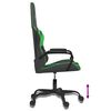 vidaXL Gaming Chair Black and Green Faux Leather, Metal, Plywood, Foam