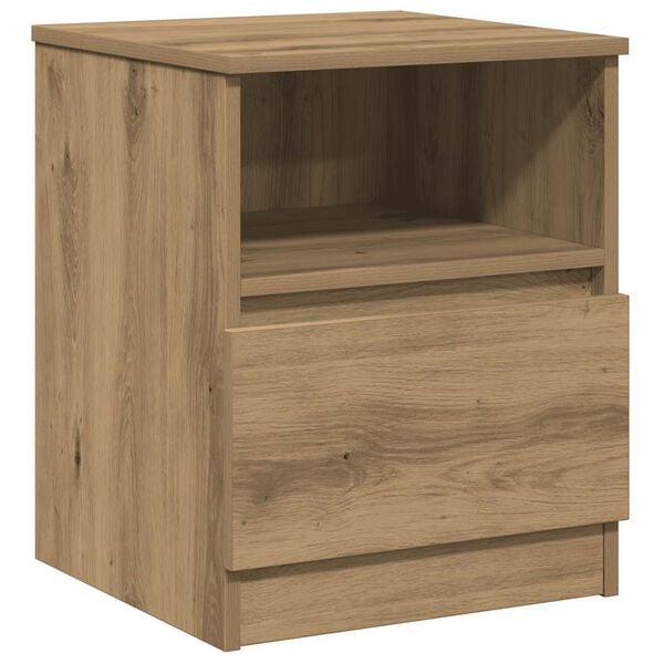 vidaXL Bedside Cabinet Artisan oak Engineered wood, metal Medium