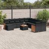 vidaXL Garden Sofa Set Black PE rattan Large Modular Garden Sofa Set