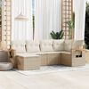 vidaXL Garden Sofa Set Beige PE rattan Large Modular Garden Sofa Set
