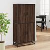 vidaXL Highboard Brown Oak Engineered Wood, Metal Standard Highboard