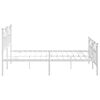 vidaXL Bed Frame White Steel Double Bed Frame Rectangular Modern