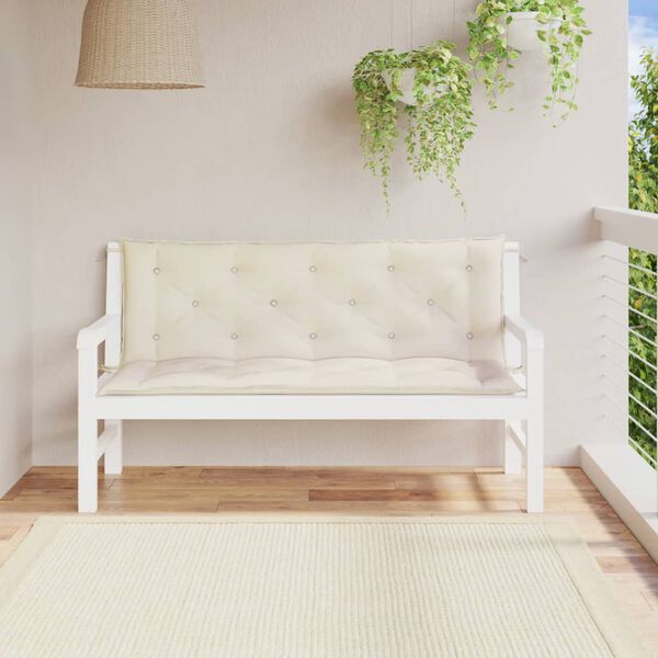 vidaXL Garden Bench Cushion Set of 2 Cream White Oxford fabric