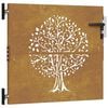 vidaXL Garden Gate 33.5x29.5" Corten Steel Tree Design