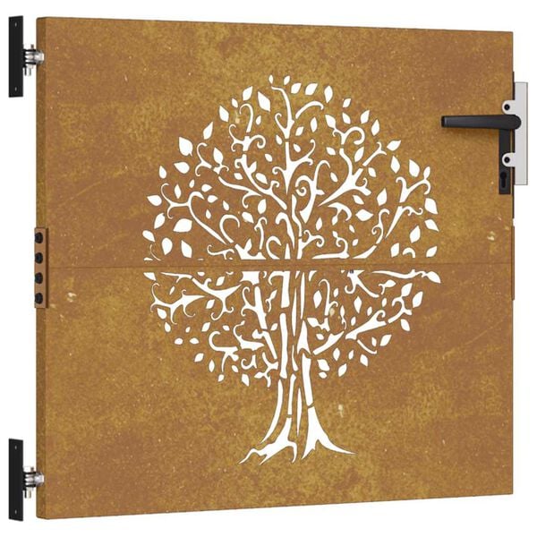 vidaXL Garden Gate 33.5x29.5" Corten Steel Tree Design