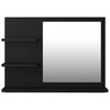 vidaXL Mirror Black Engineered wood Medium Wall mounting
