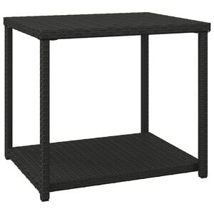 vidaXL Side Table Black PE Rattan Standard size for side tables