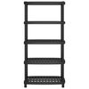 vidaXL Storage Shelf 5-Tier Black 36.8"x17.9"x76.6" PP
