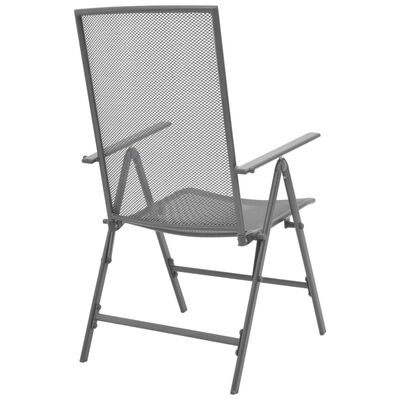 vidaXL Stackable Patio Chairs 2 pcs Steel Gray