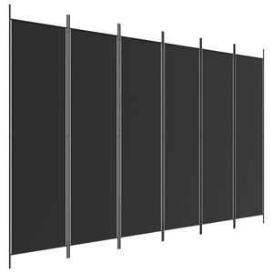 vidaXL 6-Panel Room Divider Black 118.1"x78.7" Fabric