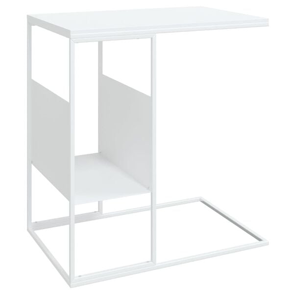 vidaXL Side Table White 21.7"x14.2"x23.4" Engineered Wood