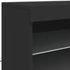 vidaXL Sideboard Black Engineered wood, Glass Standard