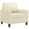 vidaXL Sofa Chair with Footstool Cream Faux leather, metal, plywood, foam