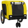 vidaXL Pet Bike Trailer Yellow and Black Oxford fabric, iron, PVC Foldable
