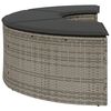 vidaXL Garden Footstool Grey PE rattan, Polyester, Powder-coated steel