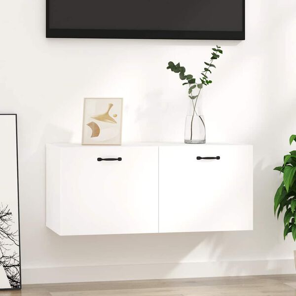 vidaXL Wall Cabinet High gloss white Engineered wood Medium Wall Cabinet