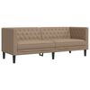 vidaXL 2 Piece Chesterfield Sofa Set Cappuccino Faux Leather
