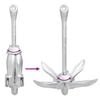 vidaXL Folding Anchor with Rope Silver 17.6 lb Hot Dip Galvanized Cast Iron