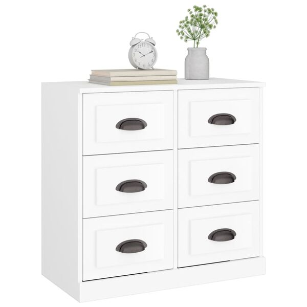 vidaXL Sideboard White Engineered wood Medium Sideboard Rectangular