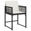 vidaXL Garden Dining Set Black and brown with cream white cushions
