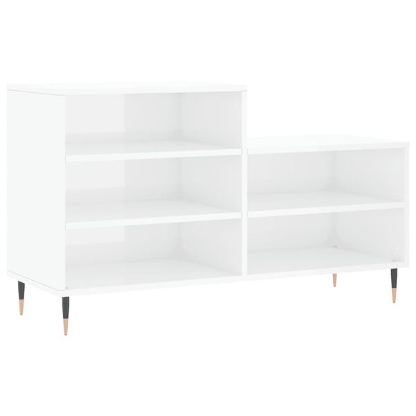 vidaXL Shoe Cabinet High gloss white Engineered wood 40 x 14 x 24 in